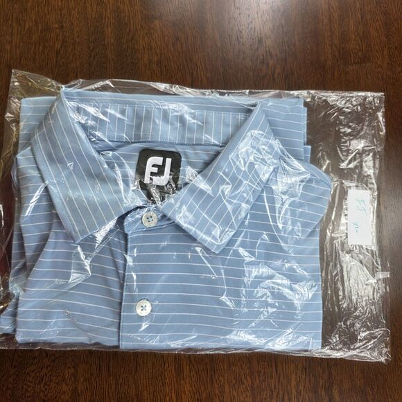 FootJoy Men's size XL Blue Striped‎ Golf Polo Shirt Short Sleeve ($86) - Picture 7 of 7
